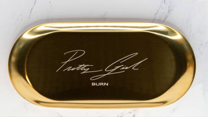 Pretty Girl Burn "Signature Mini" Rolling Tray - Gold - Image 1
